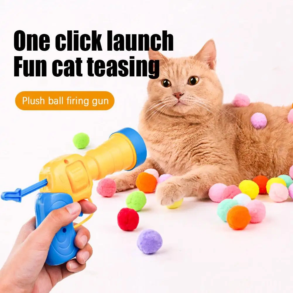 Mini Shooting Gun with Stretch Plush Ball for Kittens & Cats - Pawfectly Heaven