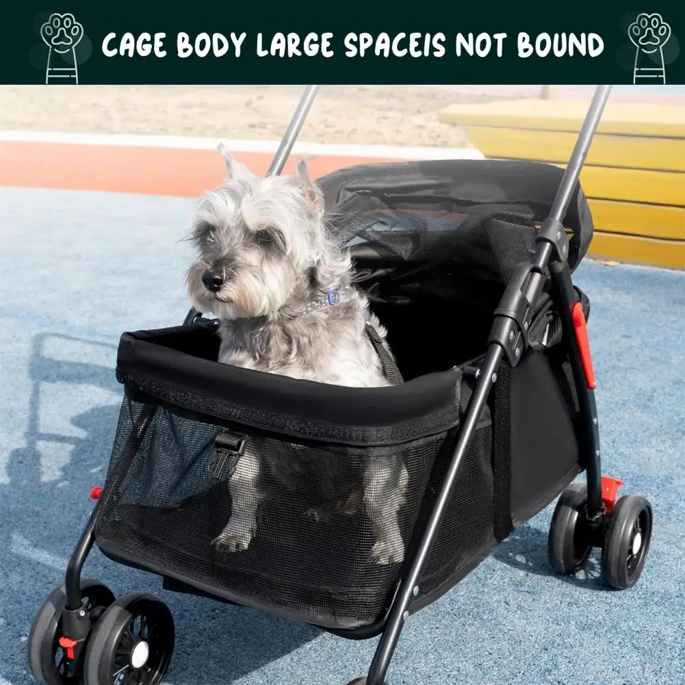 4-Wheel Pet Stroller – Foldable Travel Stroller - Pawfectly Heaven