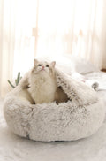 Plush Round Cat Bed - Pawfectly Heaven