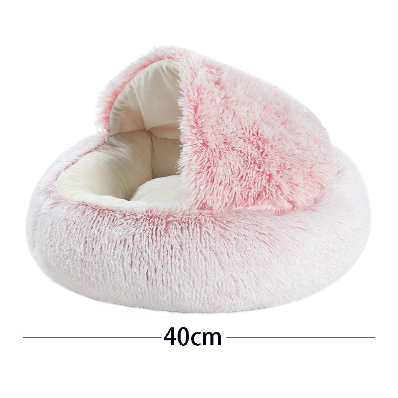 Plush Round Cat Bed - Pawfectly Heaven