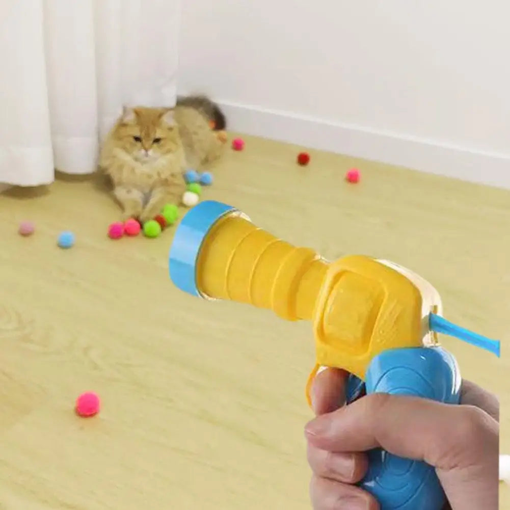 Mini Shooting Gun with Stretch Plush Ball for Kittens & Cats - Pawfectly Heaven