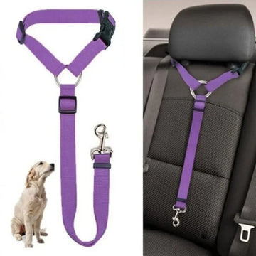 2-in-1 Pet Car Seat Belt – Adjustable Nylon Lead Leash - Pawfectly Heaven