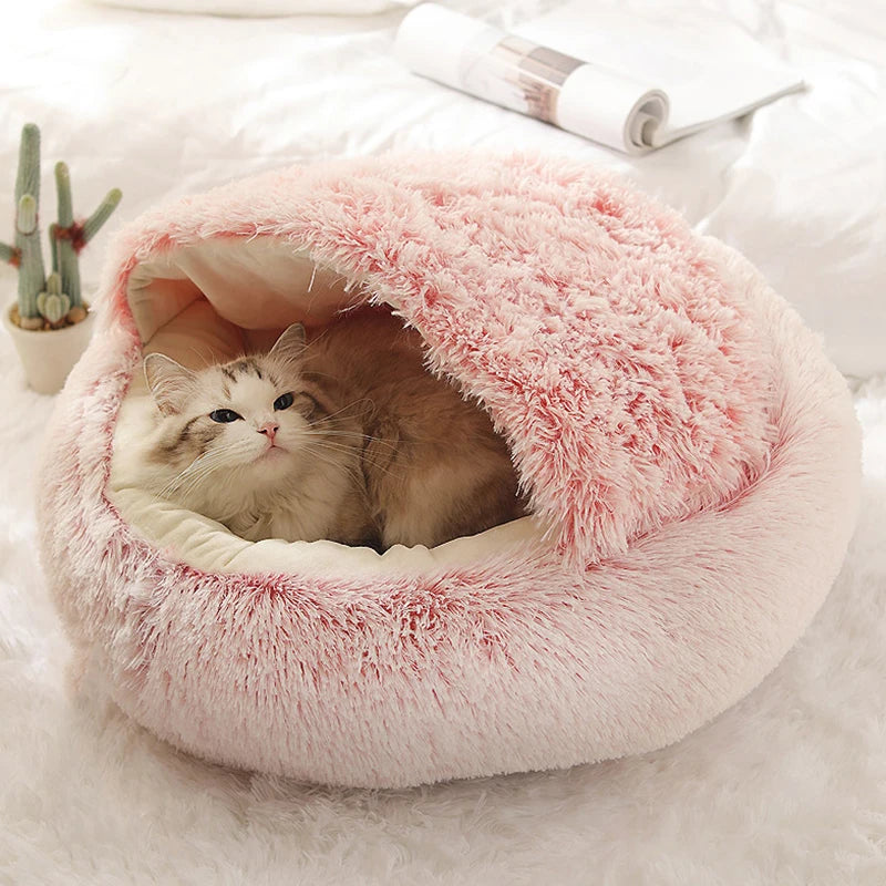 Plush Round Cat Bed - Pawfectly Heaven