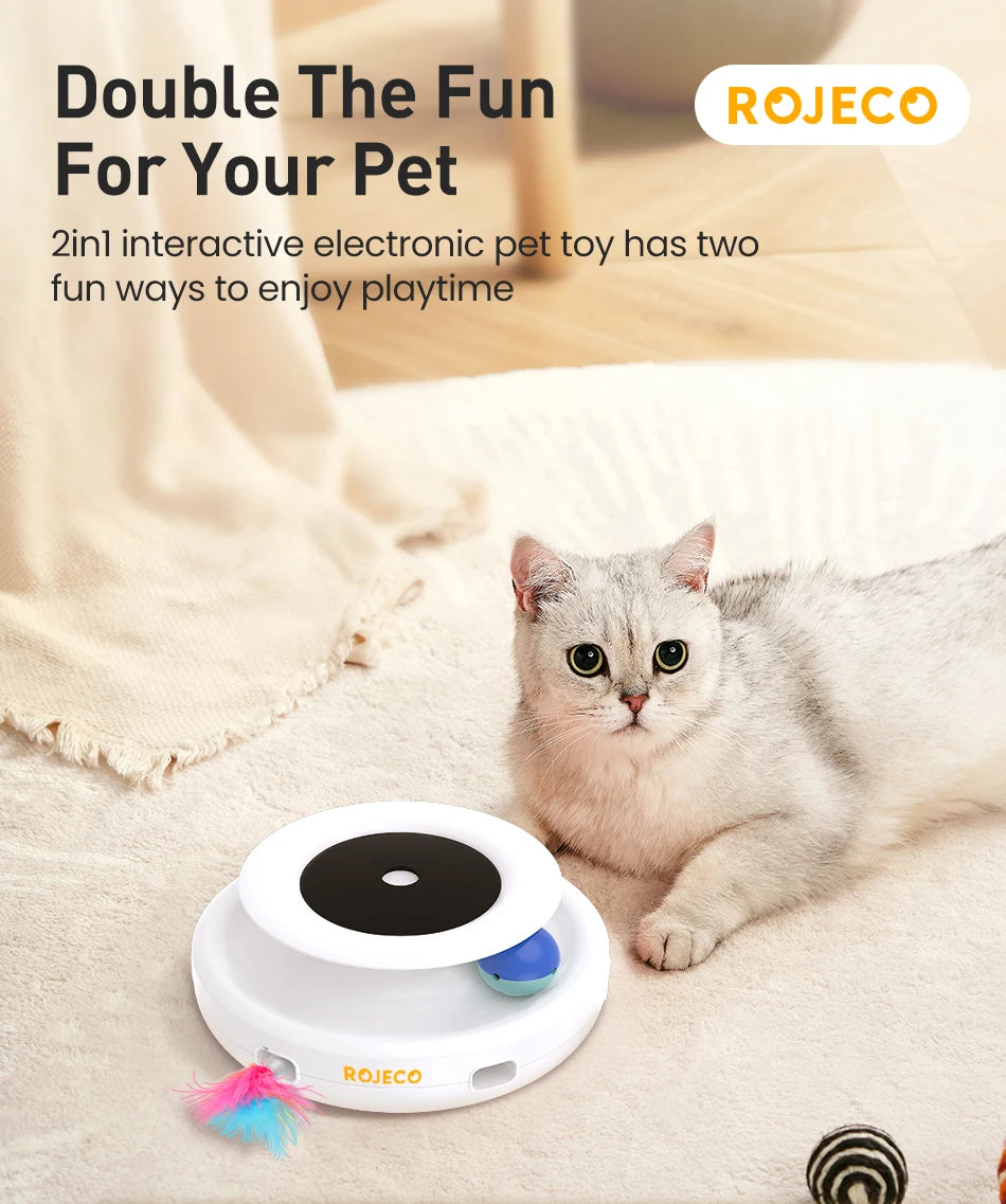 "2-in-1 Smart Cat Toy – Automatic Feather & Fun Ball Set - Pawfectly Heaven